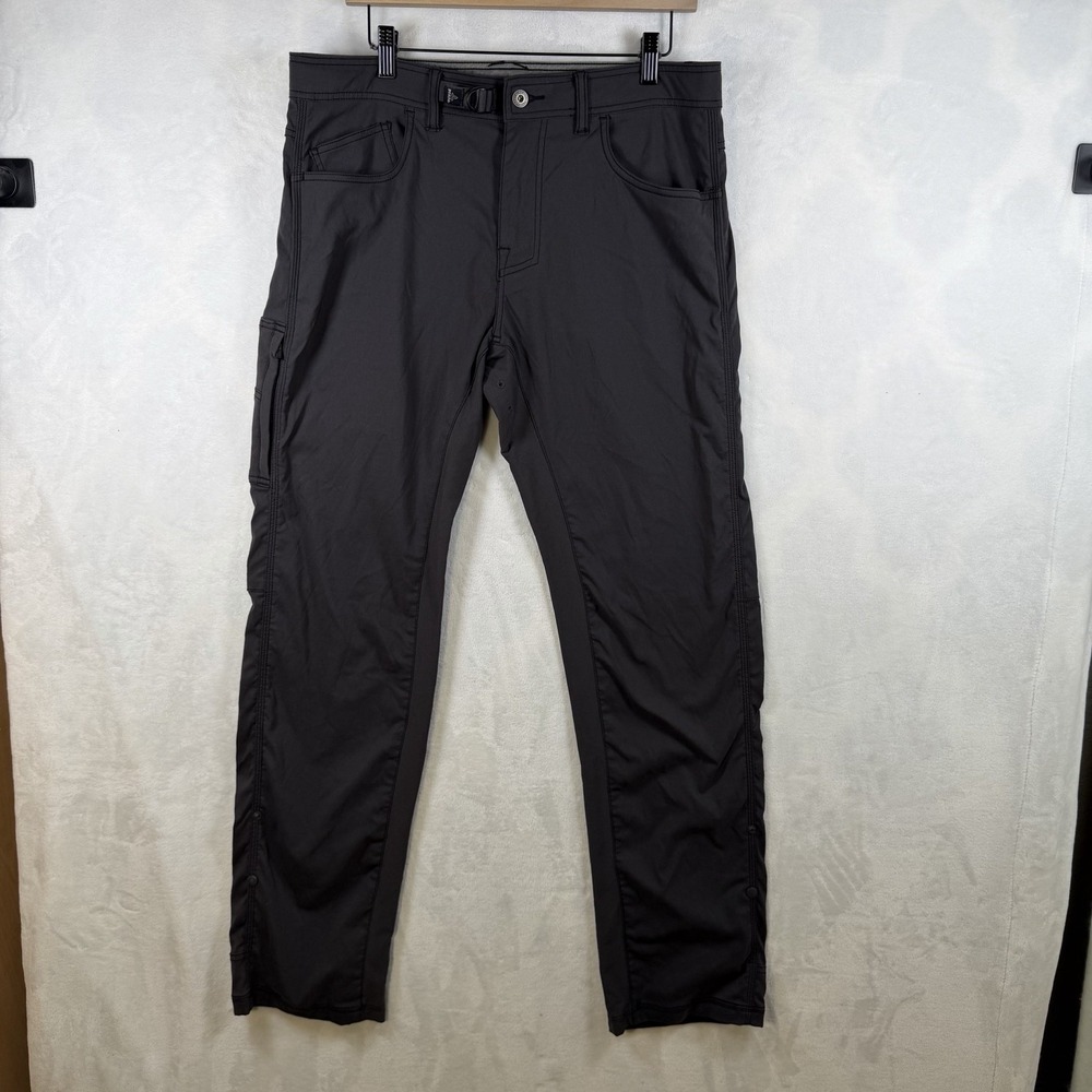 Prana Stretch Zion Pants Gray Hiking Gorpcore Men's Size 34x34
